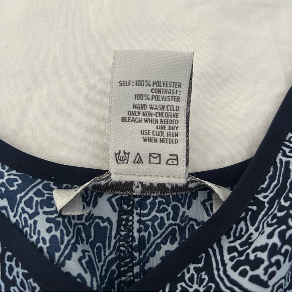 American Rag Dress Mini Navy Blue Paisley Sleeveless Small - Picture 8 of 8